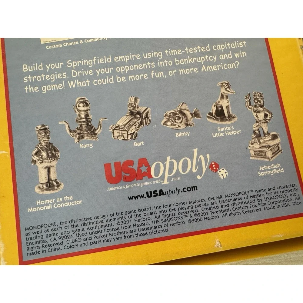Hasbro Monopoly The Simpson's  2001 Edition Board Game